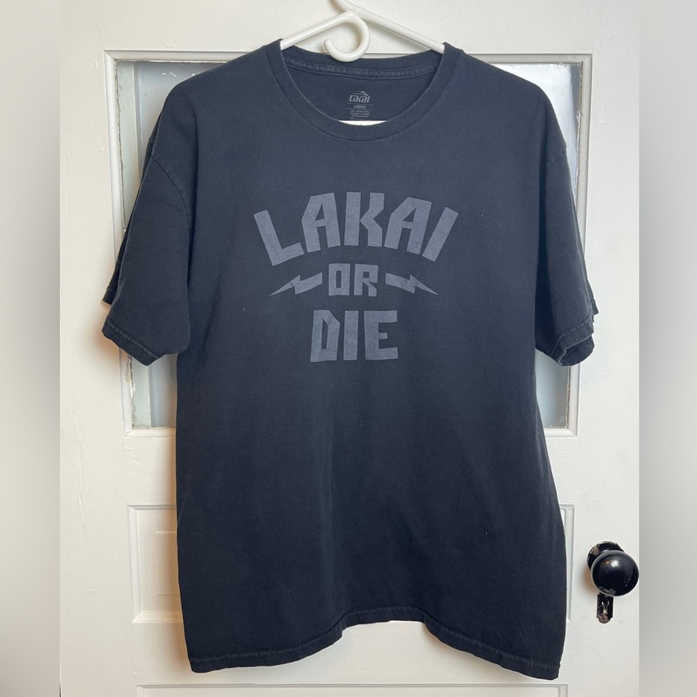 Lakai surf tee shirt black large pre owned